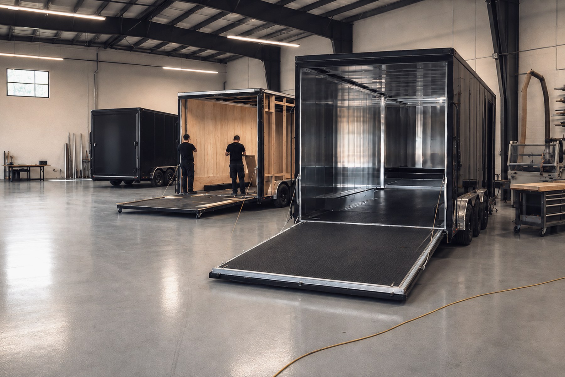 Three build bays in Napa, one trailer each