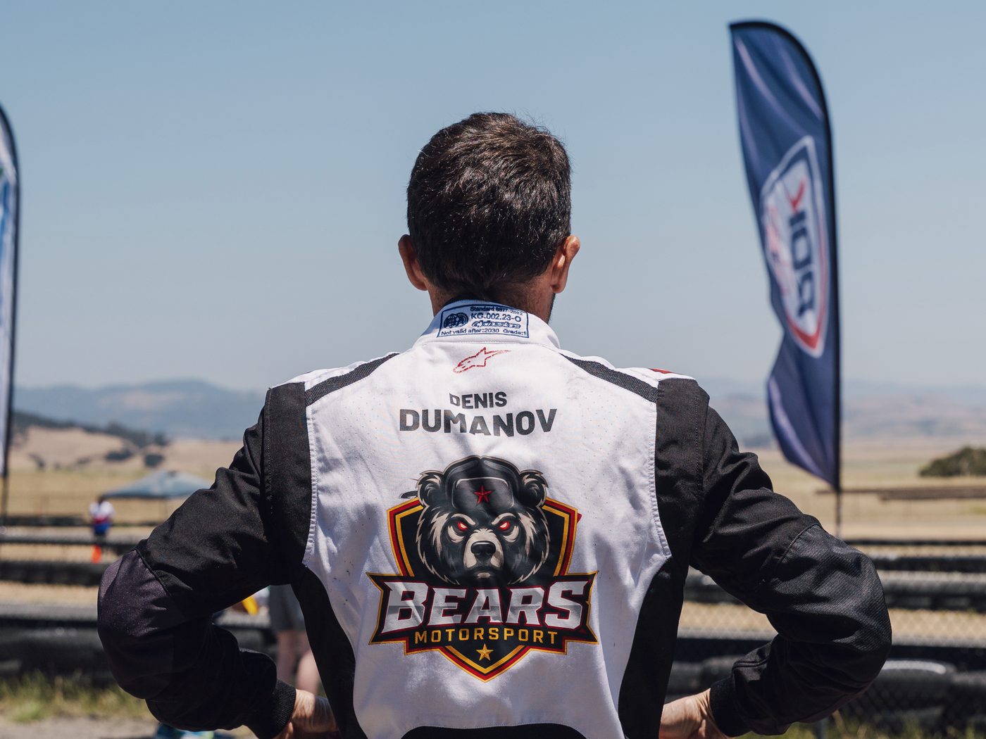 A Bears Motorsport driver in the paddock