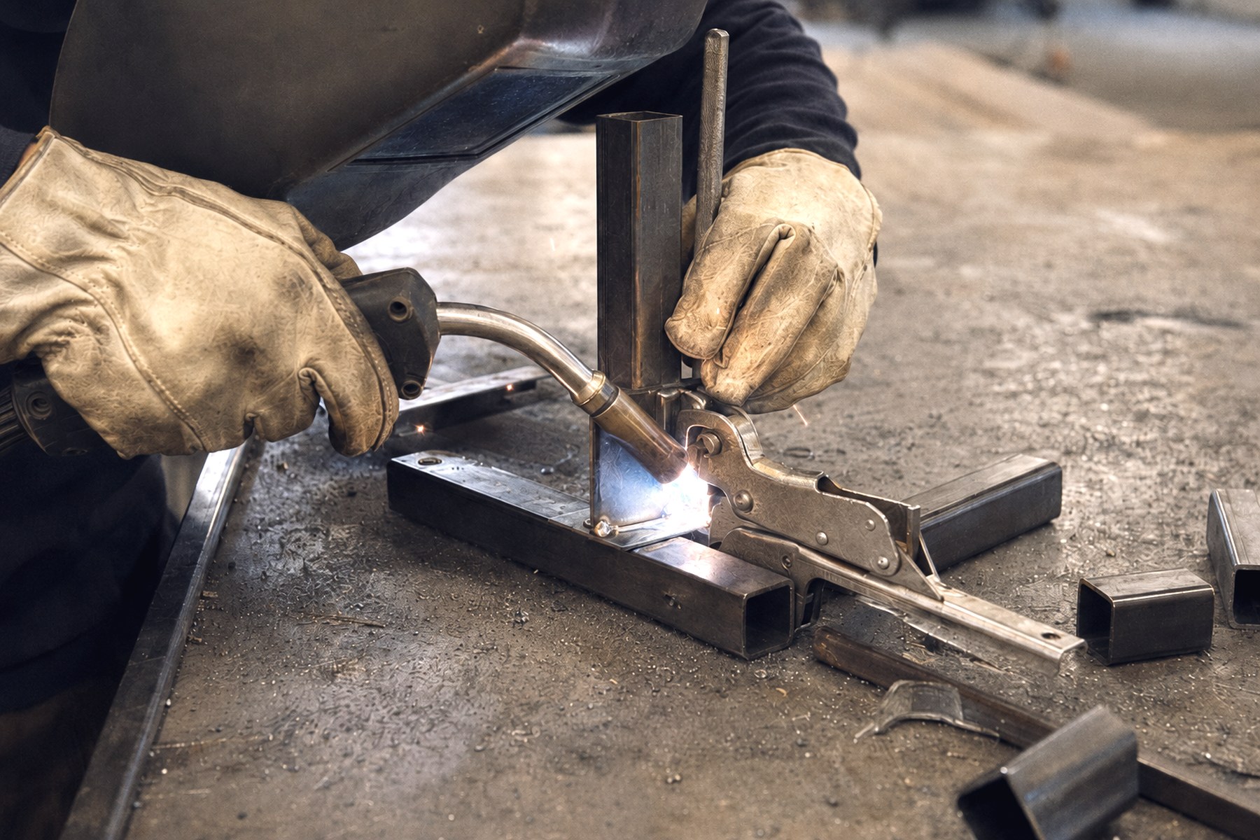 Welding a bracket